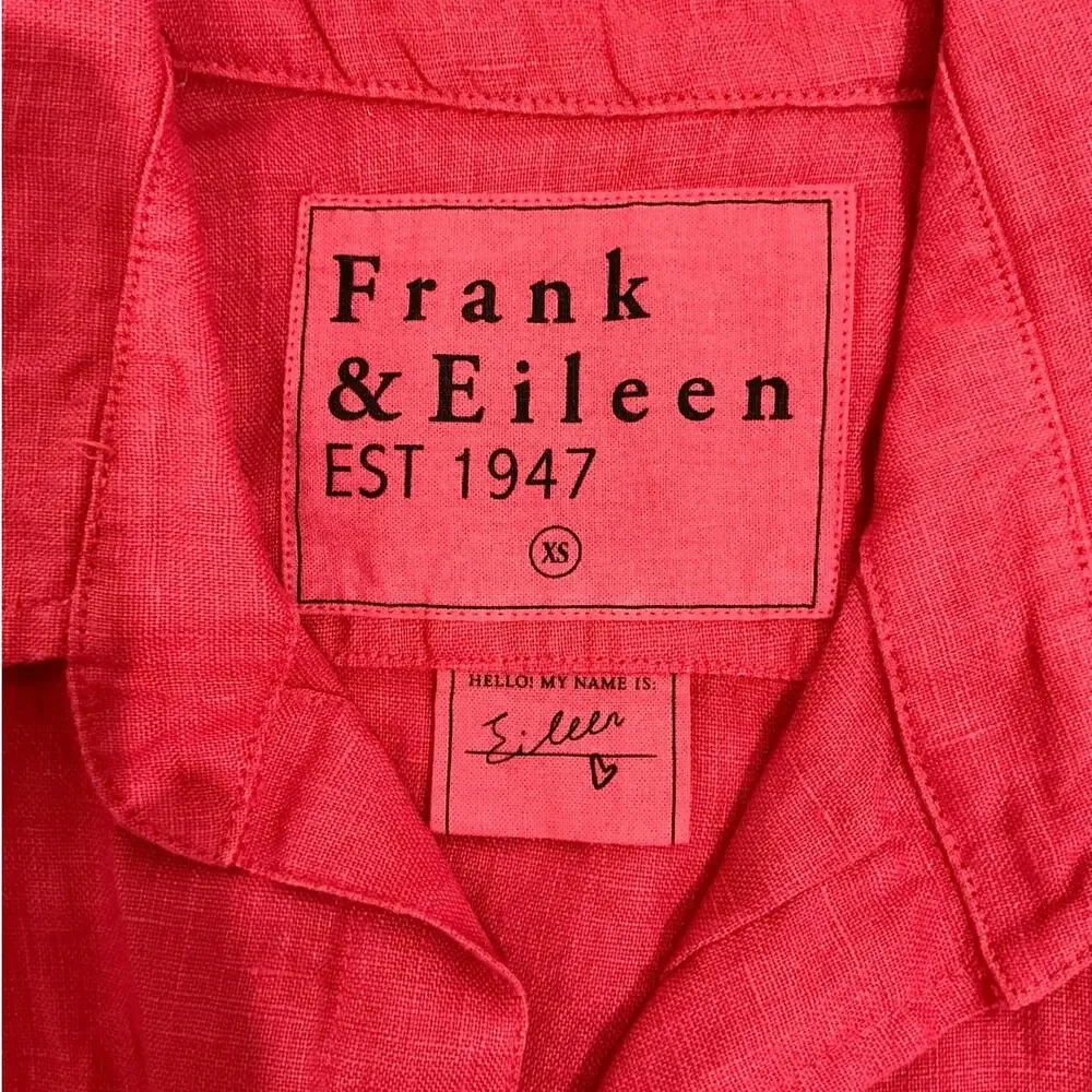 Frank & Eileen Amalfi Getaway Set Summer Red Linen Size XS NWT